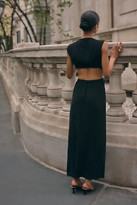 By Anthropologie V-Neck Cutout Midi Dress