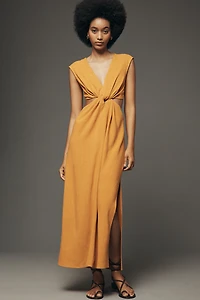 By Anthropologie V-Neck Cutout Midi Dress