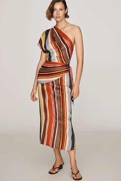 By Anthropologie Scarf Midi Slip Dress