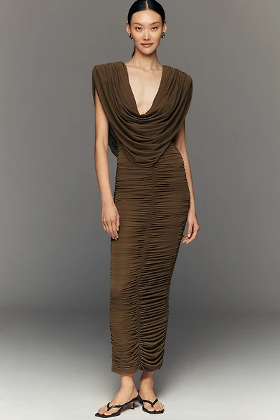 Ronny Kobo Parish Draped Ruched Maxi Dress