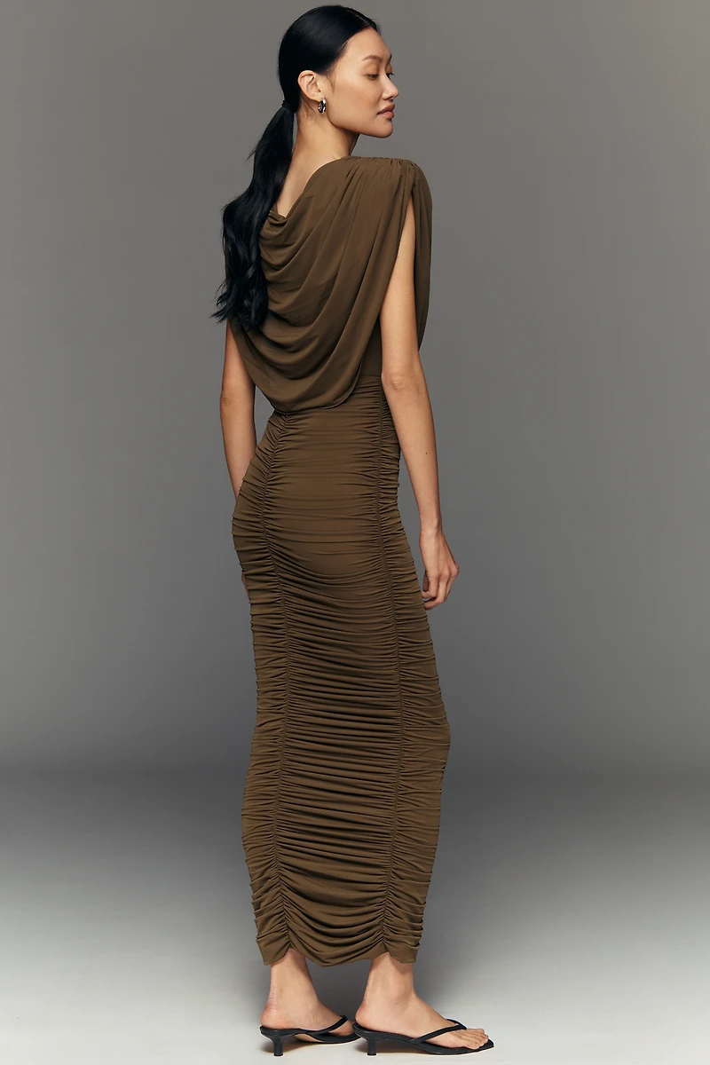 Ronny Kobo Parish Draped Ruched Maxi Dress