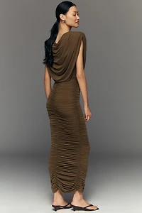 Ronny Kobo Parish Draped Ruched Maxi Dress