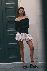 Allina Liu Kai Off-Shoulder Bubble Mini Dress