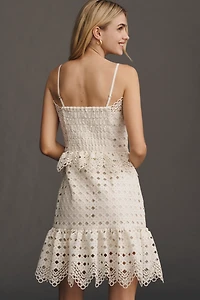 Walter Baker Juniper Strapless Ruffled Lace Mini Dress