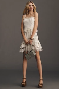 Walter Baker Juniper Strapless Ruffled Lace Mini Dress