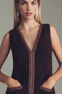Walter Baker Evie Sleeveless V-Neck Tweed Mini Dress