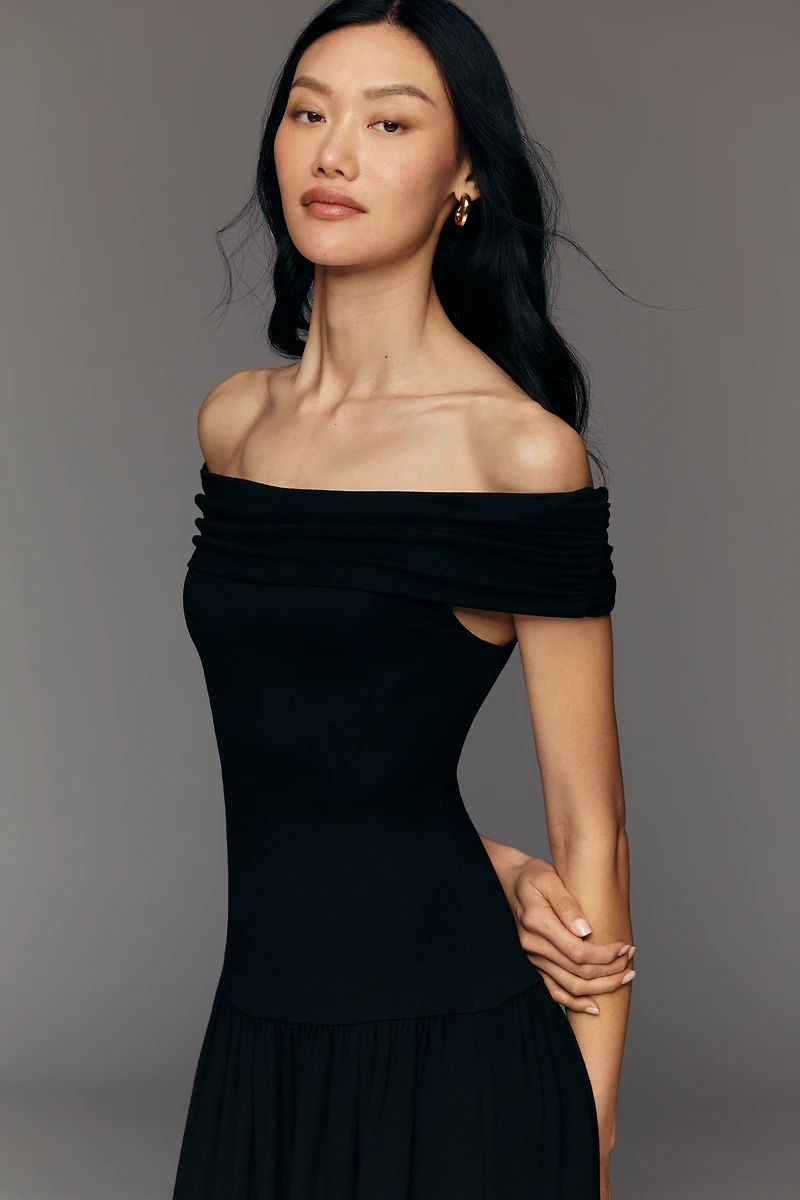 Walter Baker Soraya Off-Shoulder Drop-Waist Dress