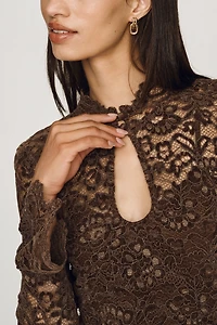 Walter Baker Keyhole Lace Mini Dress