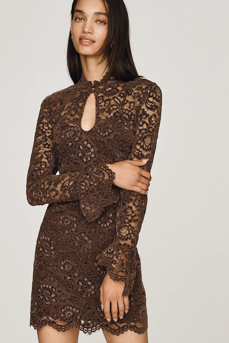 Walter Baker Keyhole Lace Mini Dress