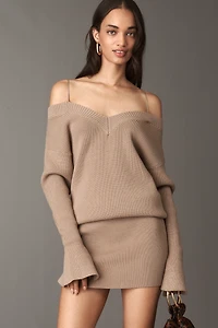 SER.O.YA Barbara Off-Shoulder Sweater Mini Dress