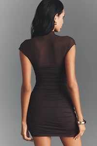 SER.O.YA Paola Fitted Ruched Mini Dress