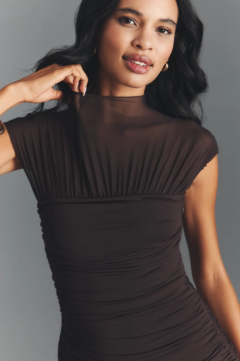 SER.O.YA Paola Fitted Ruched Mini Dress