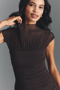 SER.O.YA Paola Fitted Ruched Mini Dress