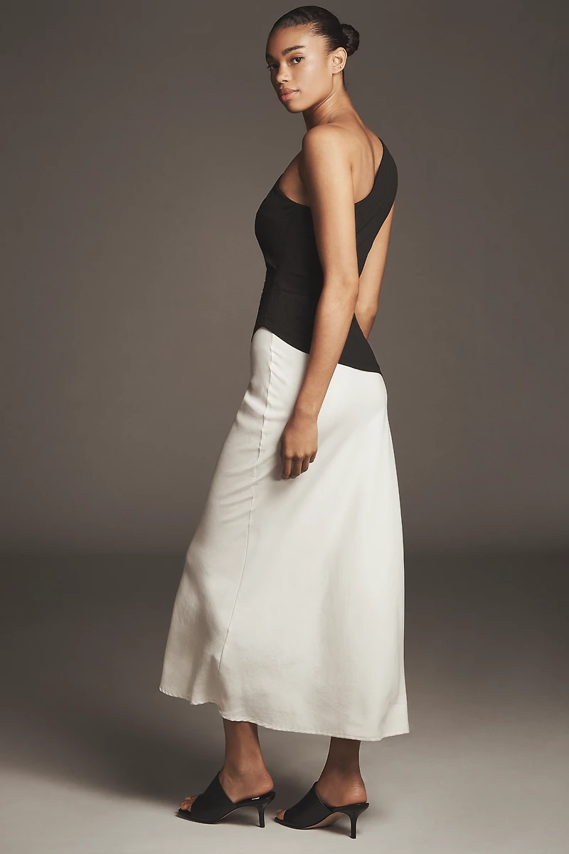 SOVERE Aura One-Shoulder Ruched Maxi Dress