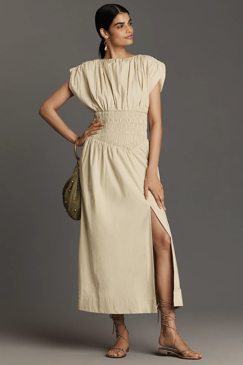 SOVERE Gaia Sleeveless Smocked Midi Dress