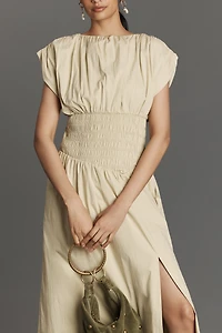SOVERE Gaia Sleeveless Smocked Midi Dress