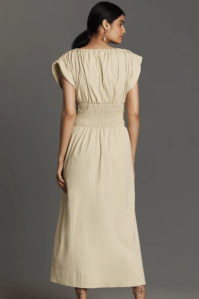 SOVERE Gaia Sleeveless Smocked Midi Dress