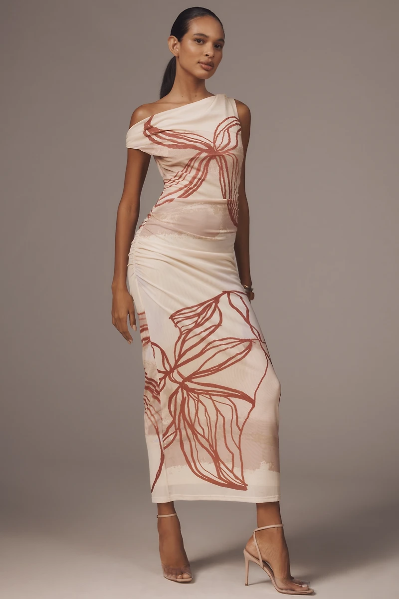 SOVERE Lore Off-Shoulder Slip Maxi Dress