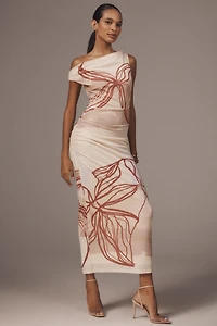 SOVERE Lore Off-Shoulder Slip Maxi Dress