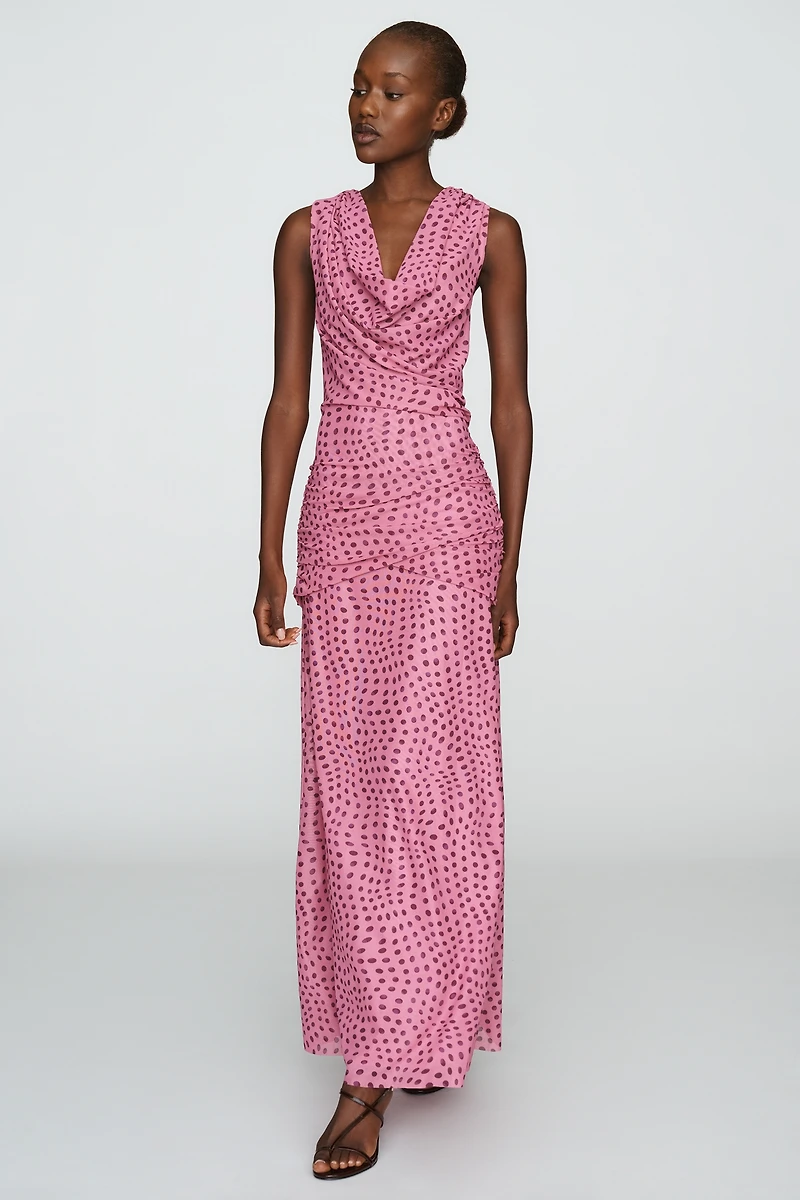 SOVERE Zuri Sleeveless Cowl Neck Maxi Dress