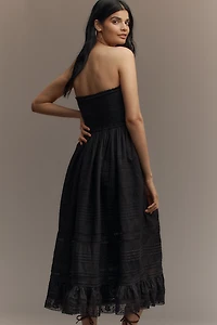 Mille Florence Strapless Smocked Midi Dress