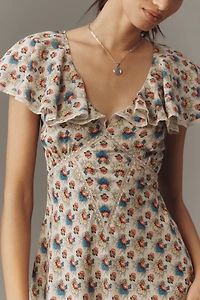 Mille Eloise V-Neck Ruffle Midi Dress