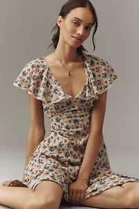 Mille Eloise V-Neck Ruffle Midi Dress