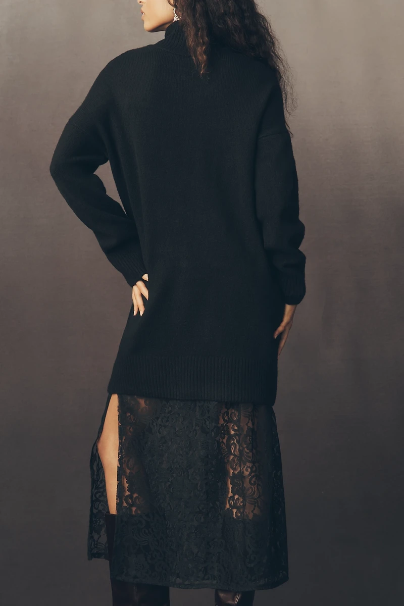By Anthropologie Sweater Lace Twofer Midi Dress