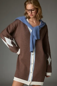 By Anthropologie V-Neck Cardigan Sweater Mini Dress