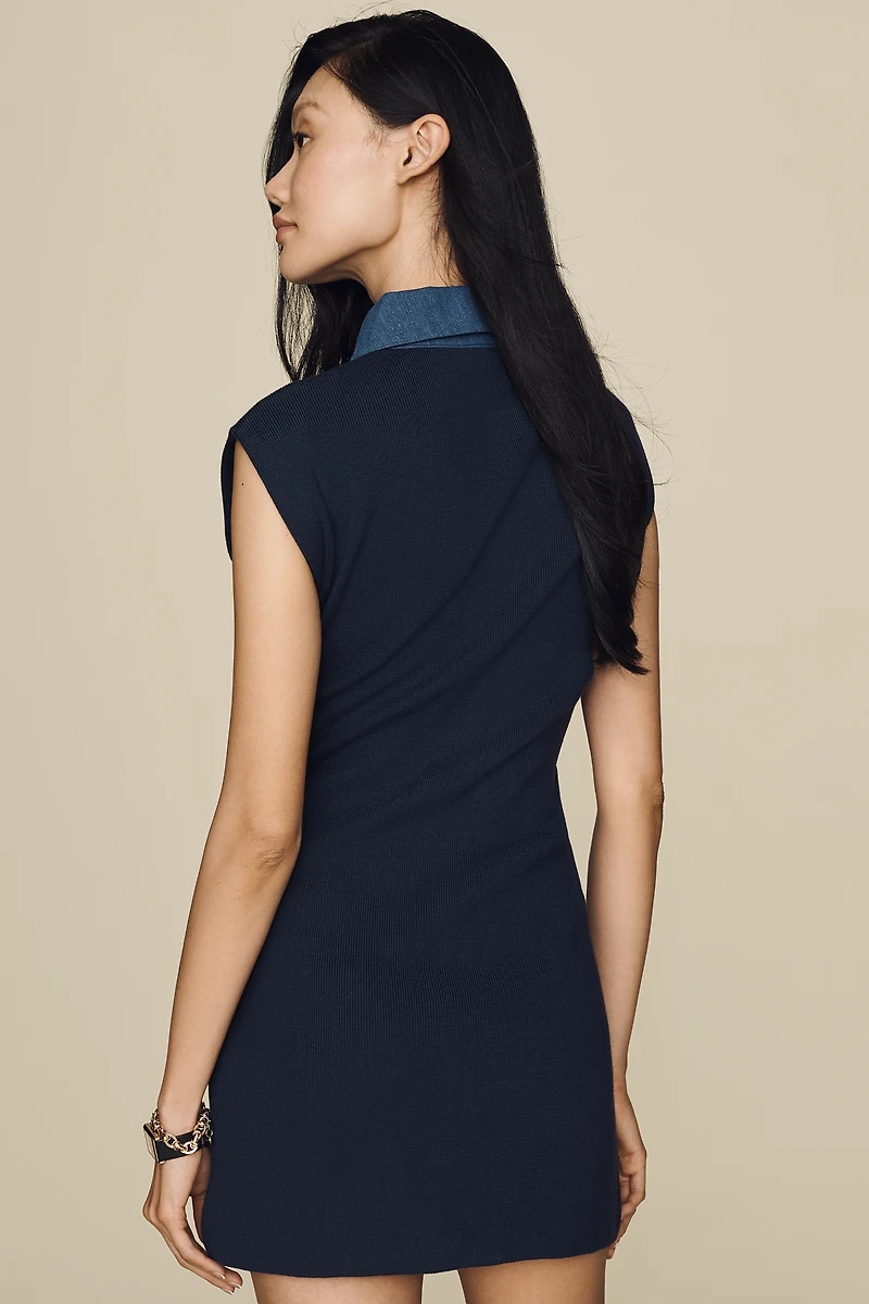 Maeve Knit Mini Shirt Dress