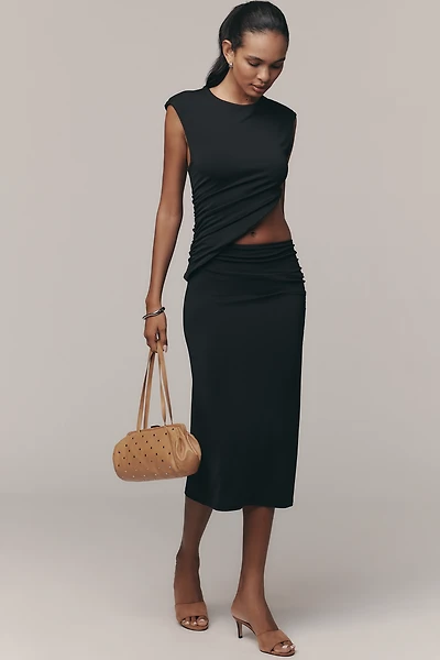 By Anthropologie Sleeveless Cutout Knit Midi Dress