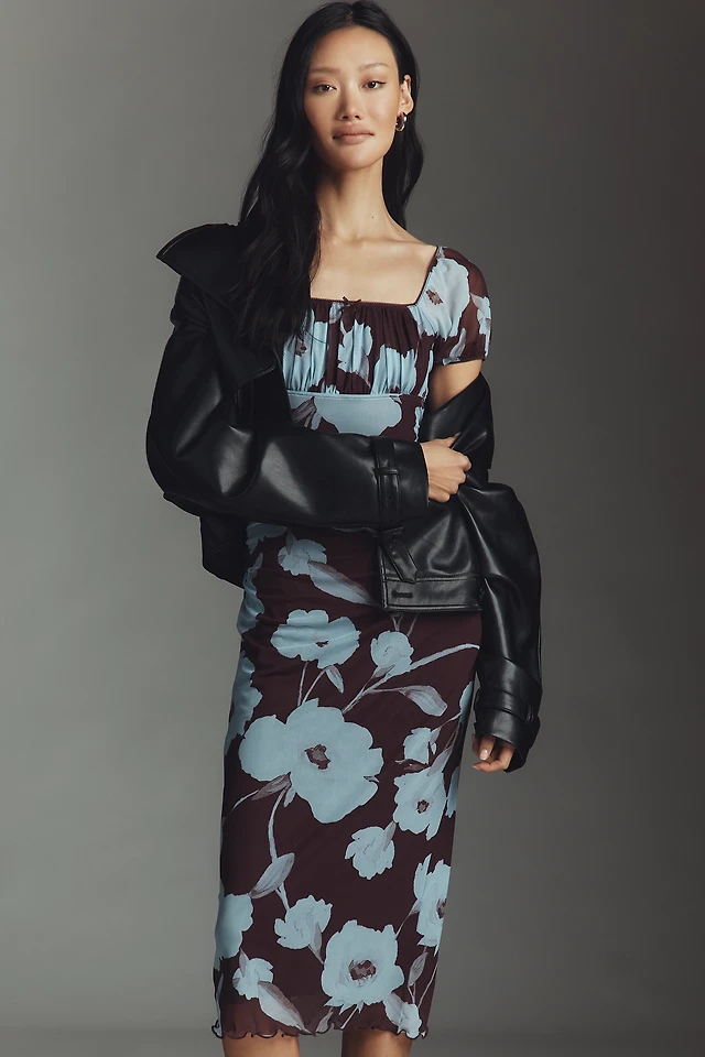 knee length dresses for ladies Hadleigh Scallop Trim Midi Dress