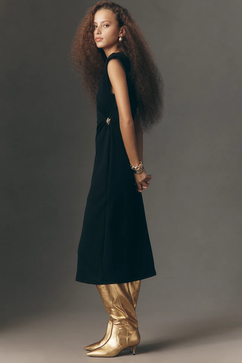 By Anthropologie Sleeveless Knit Hardware A-Line Midi Dress