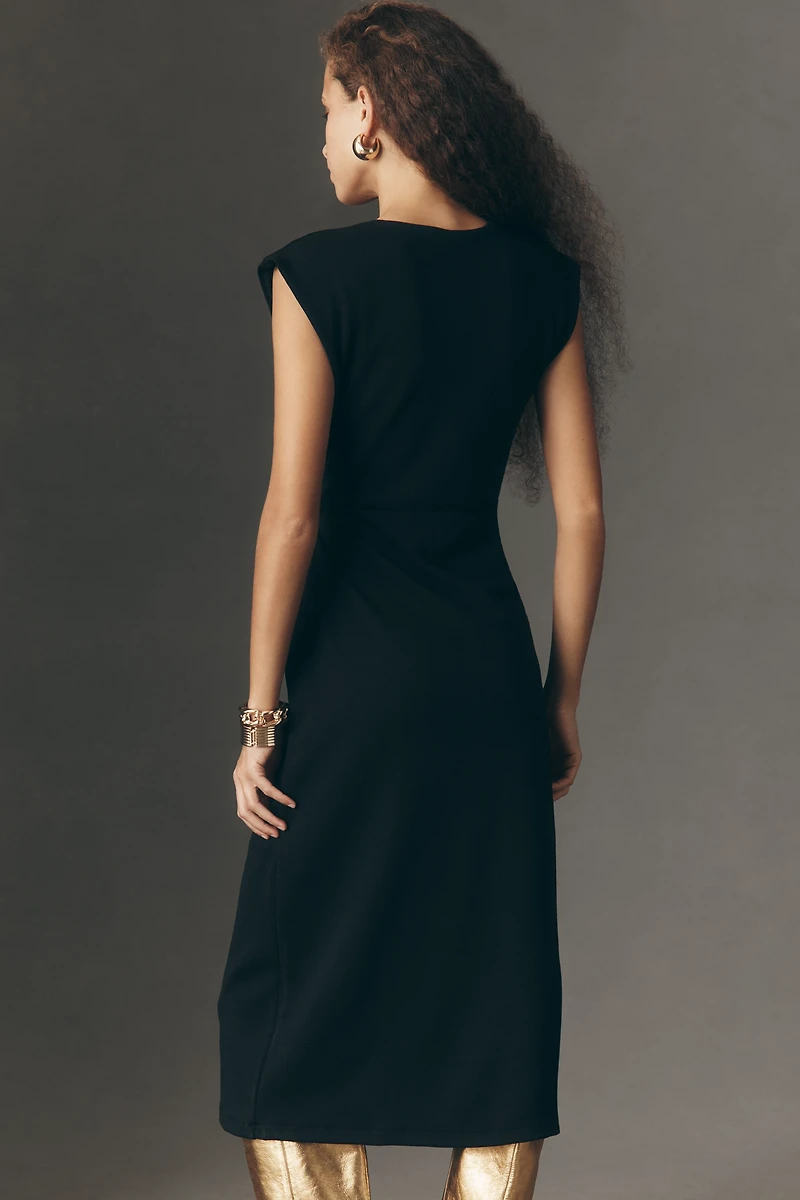 By Anthropologie Sleeveless Knit Hardware A-Line Midi Dress