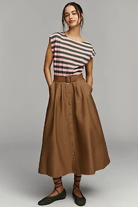 By Anthropologie Sleeveless Twofer A-Line Midi Dress