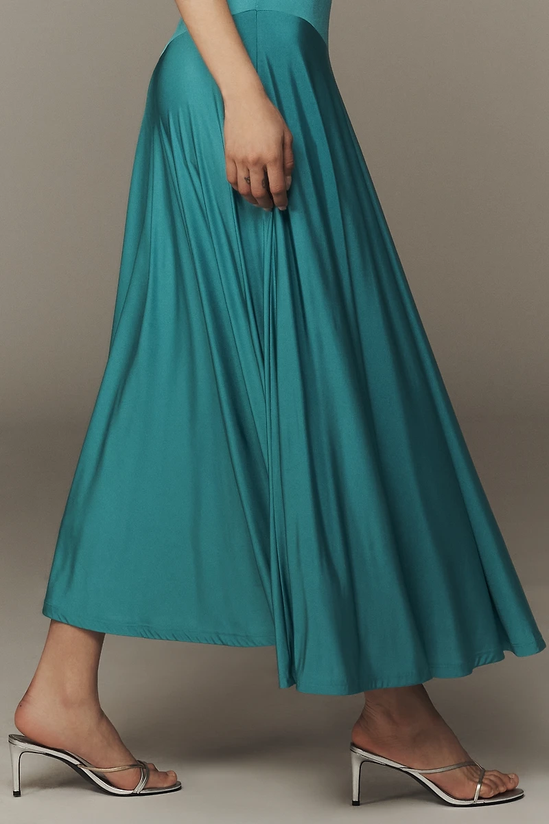 By Anthropologie Sleeveless Boatneck Drop-Waist Maxi Dress