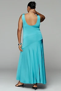 By Anthropologie Sleeveless Boatneck Drop-Waist Maxi Dress