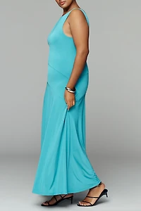 By Anthropologie Sleeveless Boatneck Drop-Waist Maxi Dress