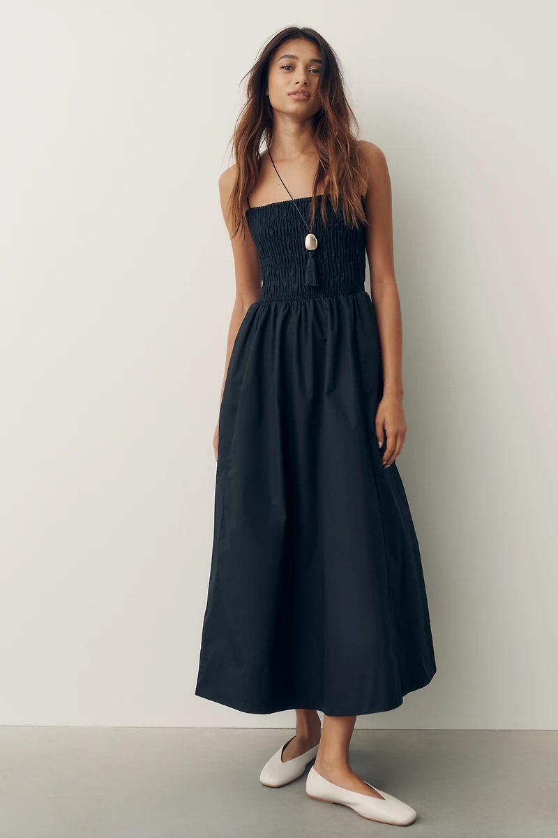 By Anthropologie 100% Cotton Smocked Fit & Flare Dress