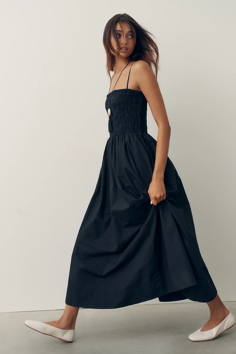 By Anthropologie 100% Cotton Smocked Fit & Flare Dress