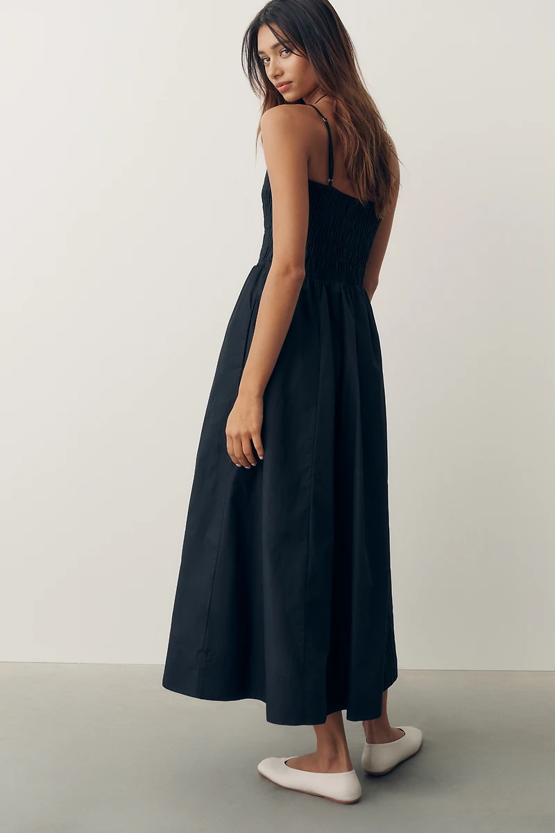 By Anthropologie 100% Cotton Smocked Fit & Flare Dress