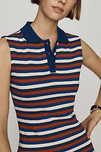 Maeve Sleeveless Knit Polo Midi Dress