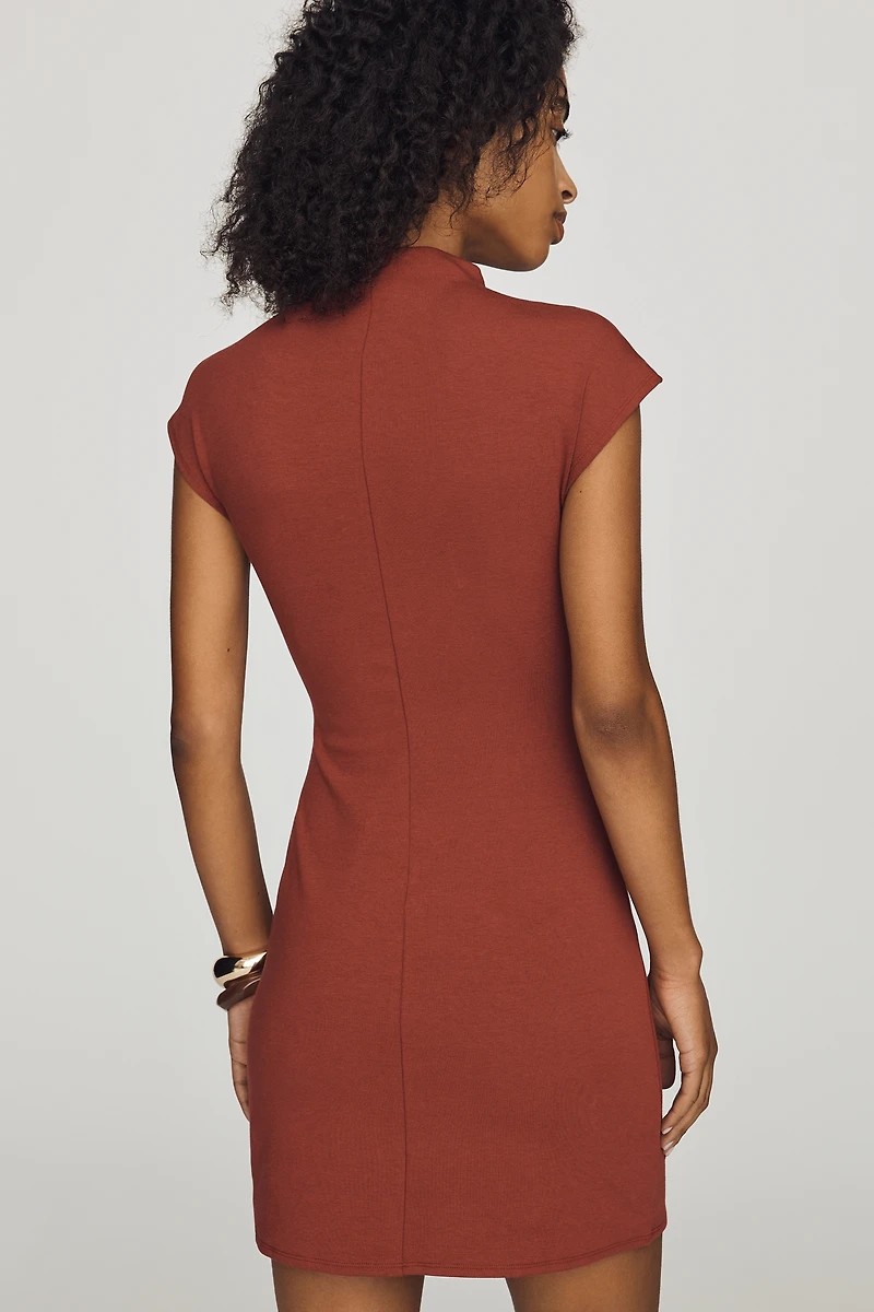 Pilcro Knit Mock-Neck Mini Dress