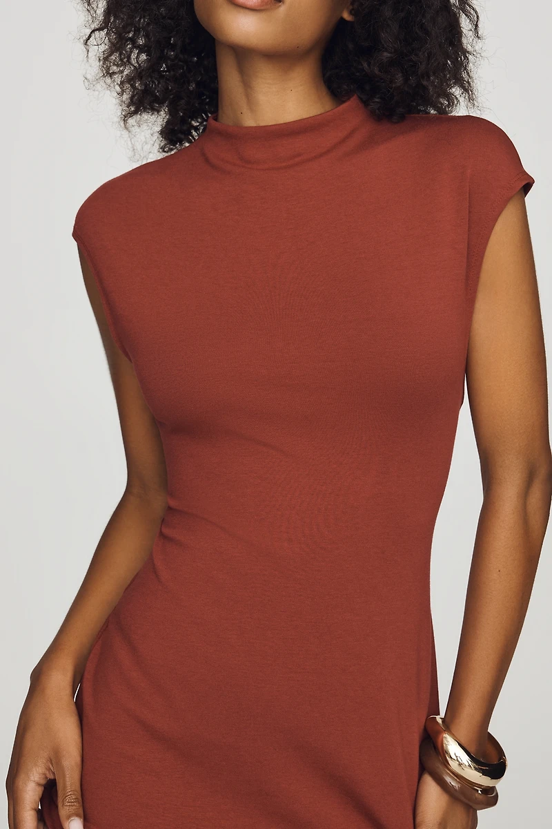 Pilcro Knit Mock-Neck Mini Dress
