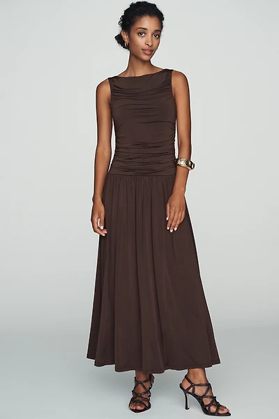 By Anthropologie Ruched Maxi Dress
