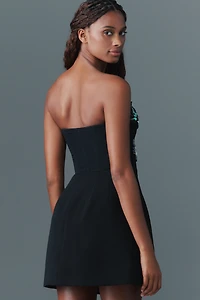 Helsi Kim Strapless Butterfly Appliqué Mini Dress