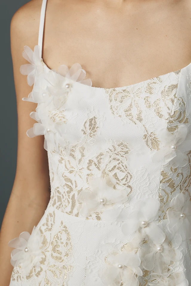 Helsi Elena Strapless 3D Floral Structured Lace Mini Dress | The Summit