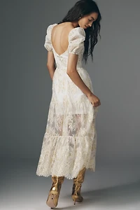 Helsi Corinne Puff-Sleeve Lace Maxi Dress