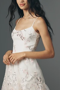 Helsi Adela Embroidered Mesh A-Line Midi Dress