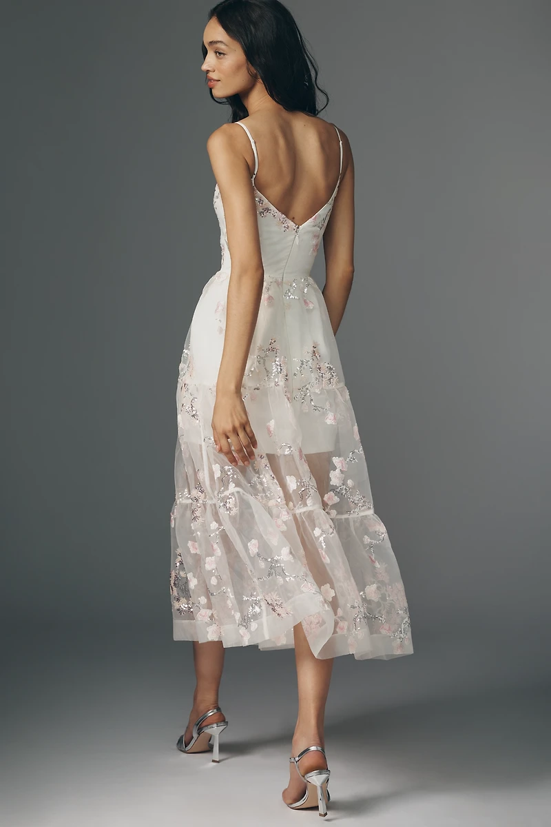 Helsi Adela Embroidered Mesh A-Line Midi Dress